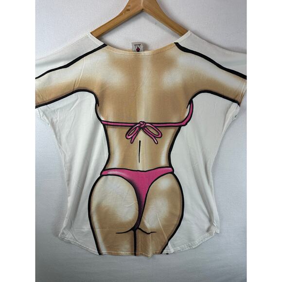 Vintage Body Dreams Tee Bikini Hot Bod Beach Cover Shirt Costume Humor OSFM - Picture 9 of 9